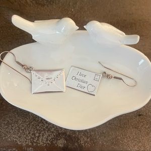 Dior silver envelope earrings.  Authentic.